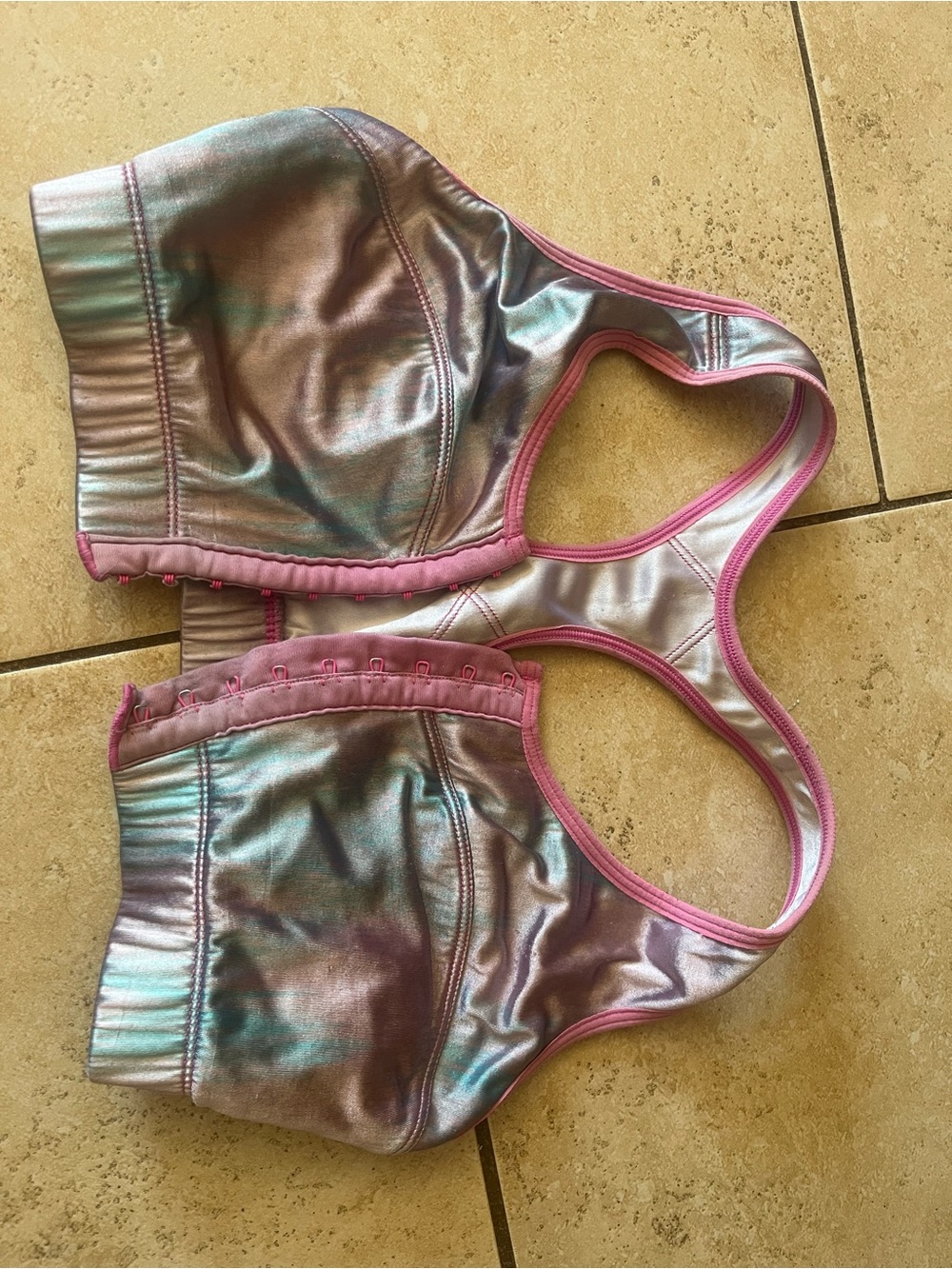 Enell Iridescent Pink Sports Bra Size 1